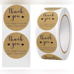 500 THANK YOU FOR SUPPORTING MY SMALL BUSINESS LABELS STICKERS ENVELOPE SEALS 1"
